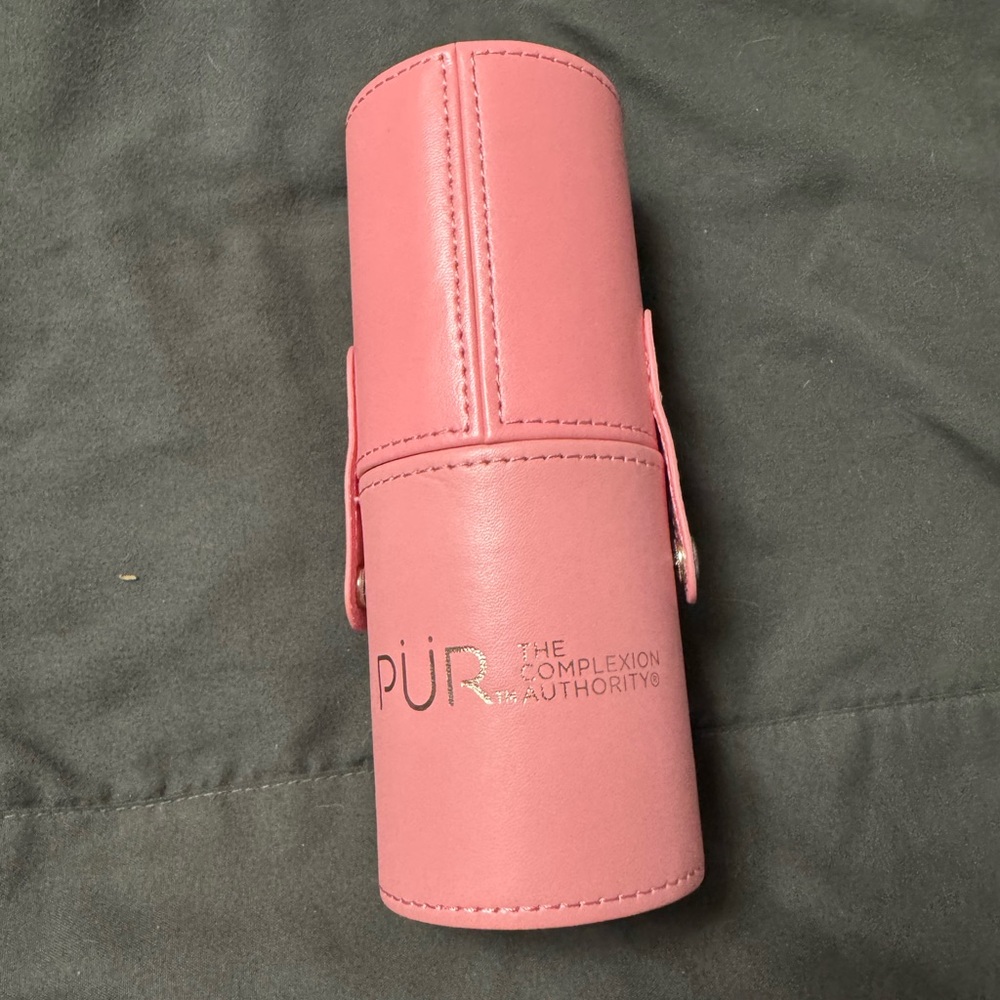 PÜR Pink Makeup Brush Holder AND brushes - BRAND NEW